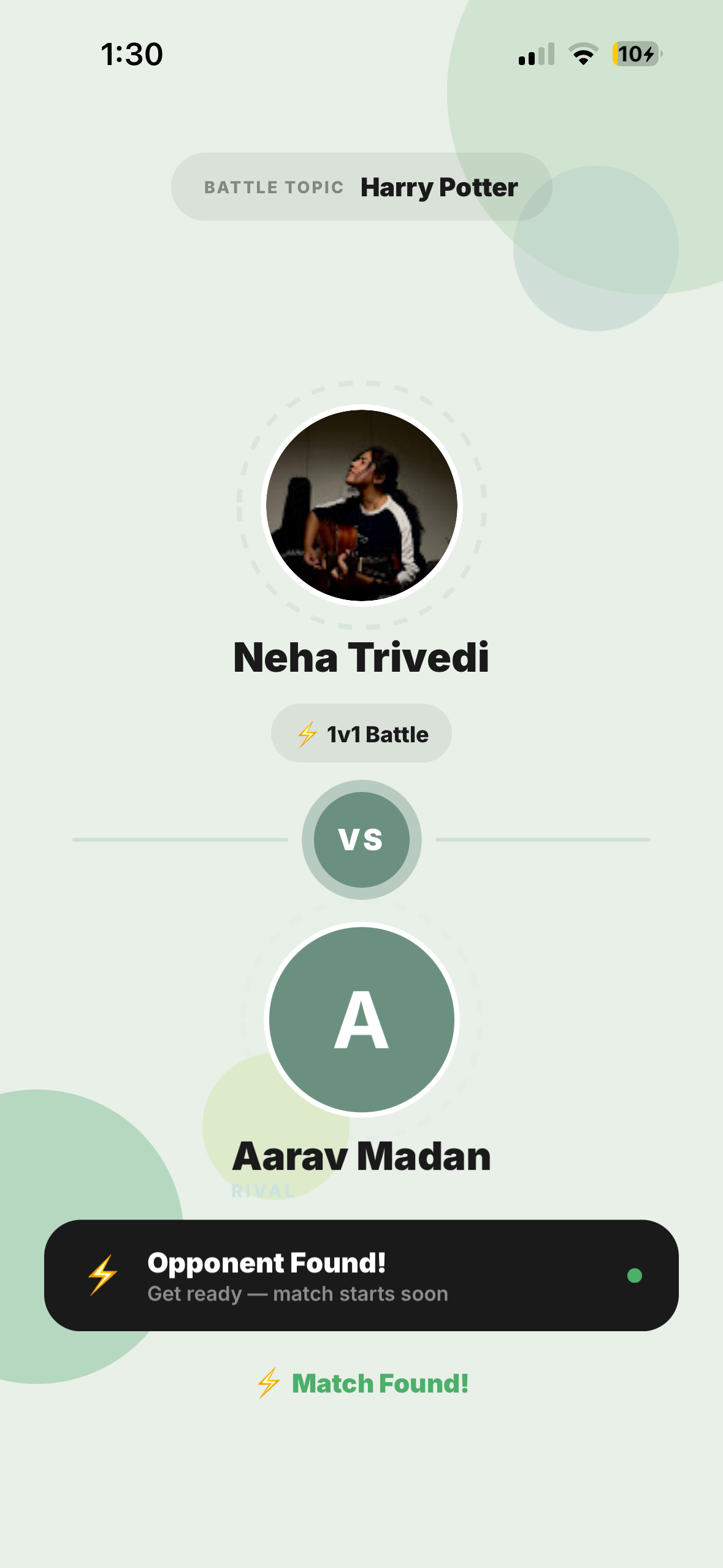 Opponent found